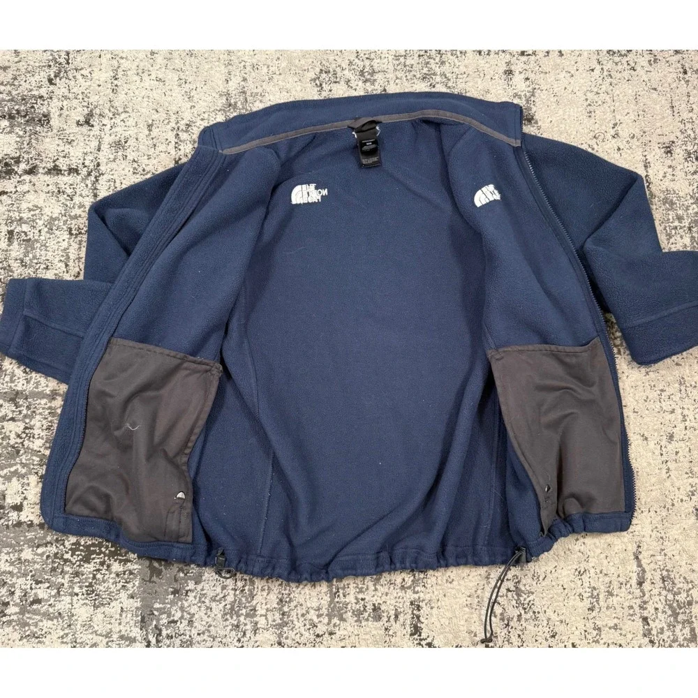 The North Face Mens M Navy Full Zip Fleece Jacket Mock Neck